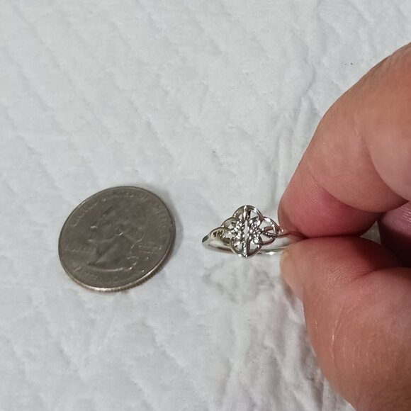 NWOT Vintage Silver Celtic Knot Infinity Love Knot Ring Size 7.5 - Picture 7 of 12